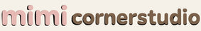 Logo of mimi cornerstudio with 'mimi' in pink and 'cornerstudio' in brown on a black background.